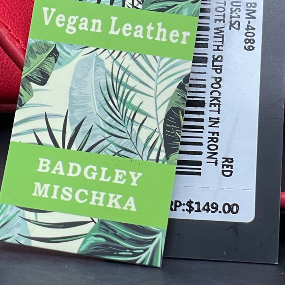 Badgley Mischka NWT Bold Red Tote Matching Wallet Available In Separate Listing - Picture 2 of 11